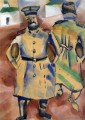 Soldados con pan contemporáneo Marc Chagall